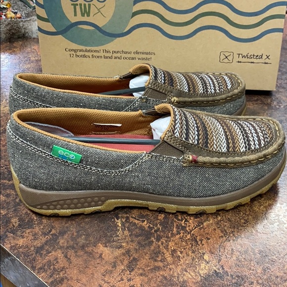 Twisted X Cell Stretch Casual Slip On Flats Brown - Picture 5 of 6